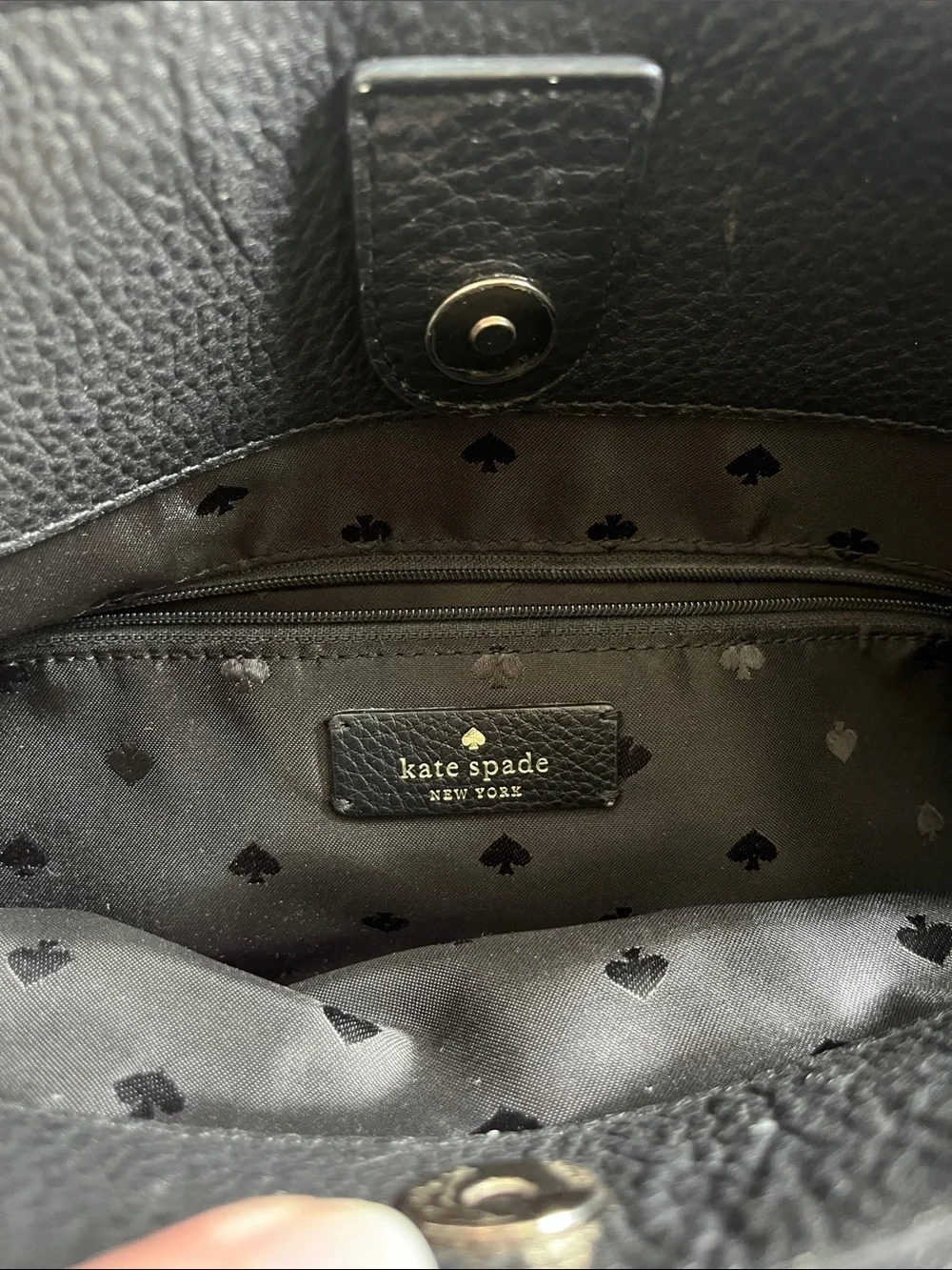 Kate Spade Black Jackson Leather Three Compartment Satchel